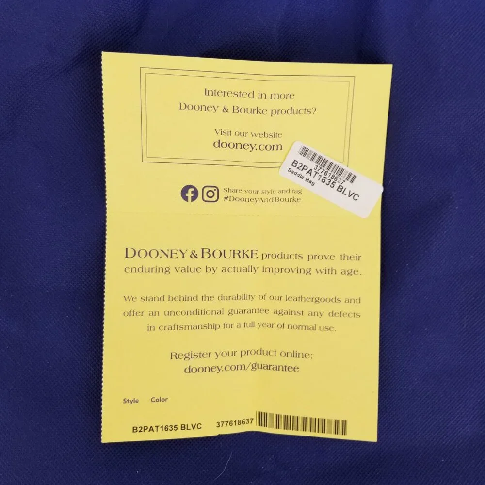 NWT Dooney & Bourke Black Patent Leather Convertible Saddle Bag / Gold Hardware - Picture 10 of 10